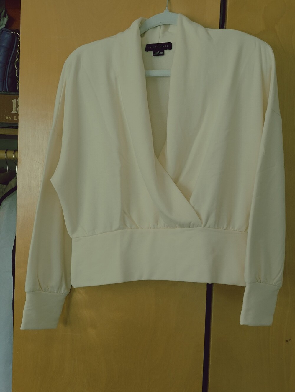 Santuary Open V Neck Soft Pullover Top Size S Butter Yellow NWOT
